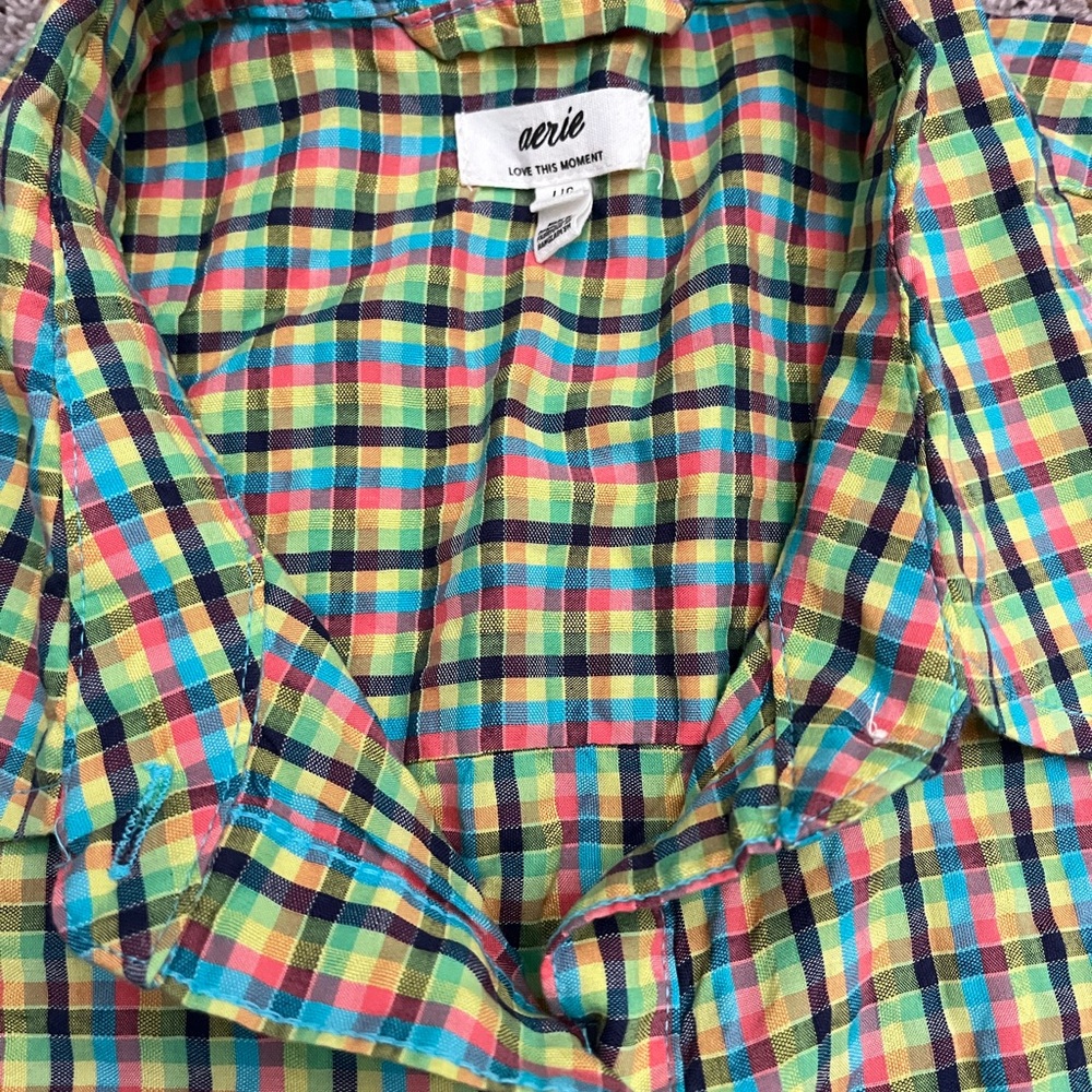 Aerie Checkered Button Down shirt